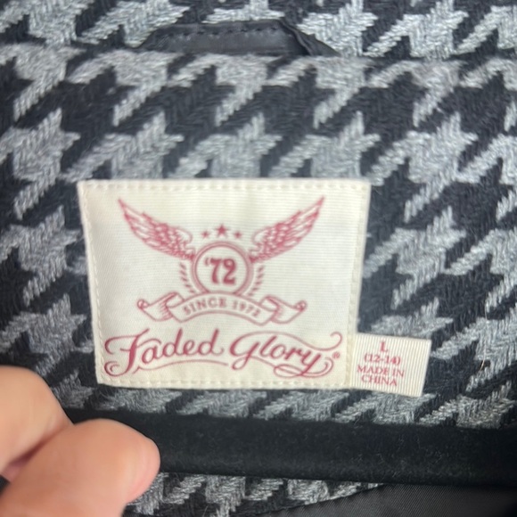 NWOT Women’s Houndstooth Peacoat size L - Picture 2 of 4